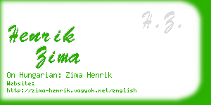 henrik zima business card